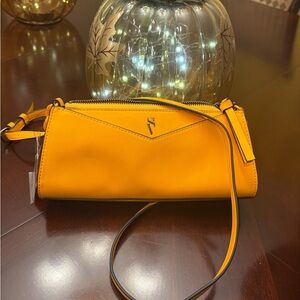 Vera Wang Mustard Leather Crossbody Bag
